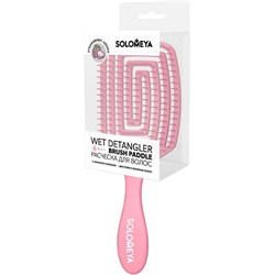 SOLOMEYA Расческа для сухих и влажных волос АРОМАТ КЛУБНИКИ лопатка Wet Detangler Brush Paddle Strawberry, 1 шт. - фото 10319