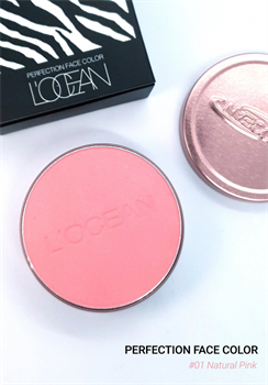 L'OCEAN Румяна для лица ЛЕГКИЕ Face Color Can в алюминиевом контейнере #01 Natural Pink, 5 г - фото 10610