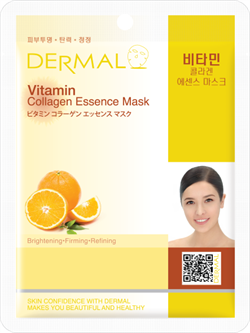 DERMAL Маска для лица тканевая КОЛЛАГЕН и ВИТАМИН С осветляющая Vitamin Collagen Essence Mask Moisturizing, 23 мл - фото 11758