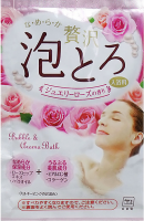 COW (Япония) Ароматическая пенящаяся соль для ванны с коллагеном и гиалур.кисл. "Роскошная роза", 1пак*30 г - фото 13550