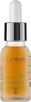 Lamar Professional Сыворотка для проблемной и жирной кожи с азелаиновой и салициловой кислотами CLEAR FACE, 30 мл 0217 - фото 15136