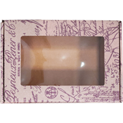 Подарочная коробка с прозрачным окном крафт "Шкатулка Каллиграфия" (195*135*60 мм)