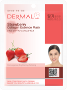 DERMAL Маска для лица тканевая КОЛЛАГЕН и КЛУБНИКА Strawberry Collagen Essence Mask Soothing, 23 мл
