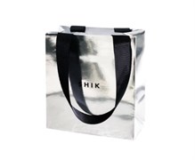 SHIK Пакет подарочный серебро с черными ручками 149*170*80, 1шт.