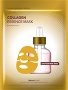 DERMAL Маска для лица фольгированная КОЛЛАГЕН Collagen Essence Mask Gold Foil, 30 мл